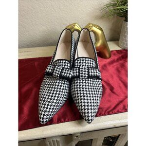 Chic Houndstooth Print High Heel Shoe Size EUR 40 US Size 8.5/9